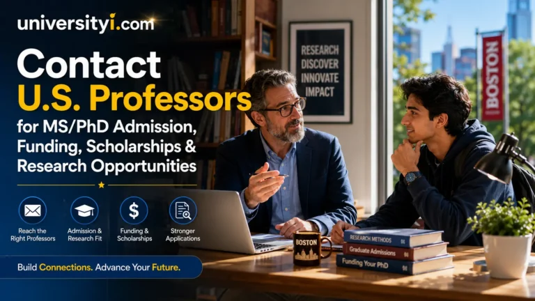 How to Contact U.S. Professors for MS/PhD Admission, Funding, Scholarships & Research Opportunities